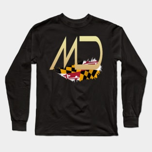 MD STATE FLAG DESIGN Long Sleeve T-Shirt